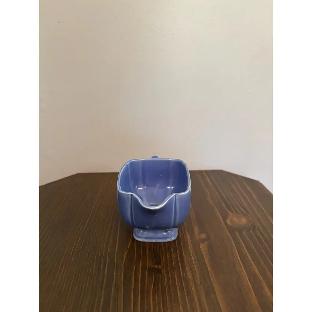 Vintage Homer Laughlin Riviera Harlequin Blue Creamer